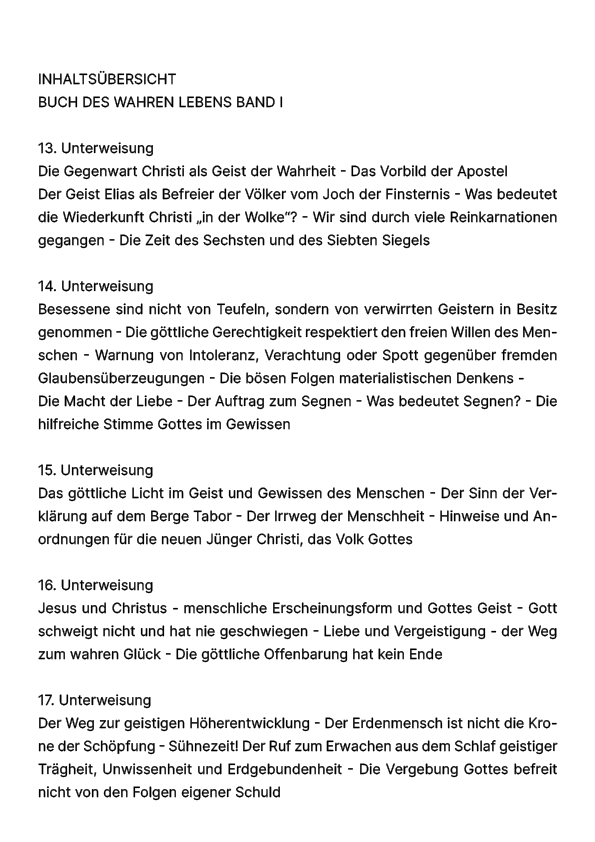 Buch des wahren Lebens I