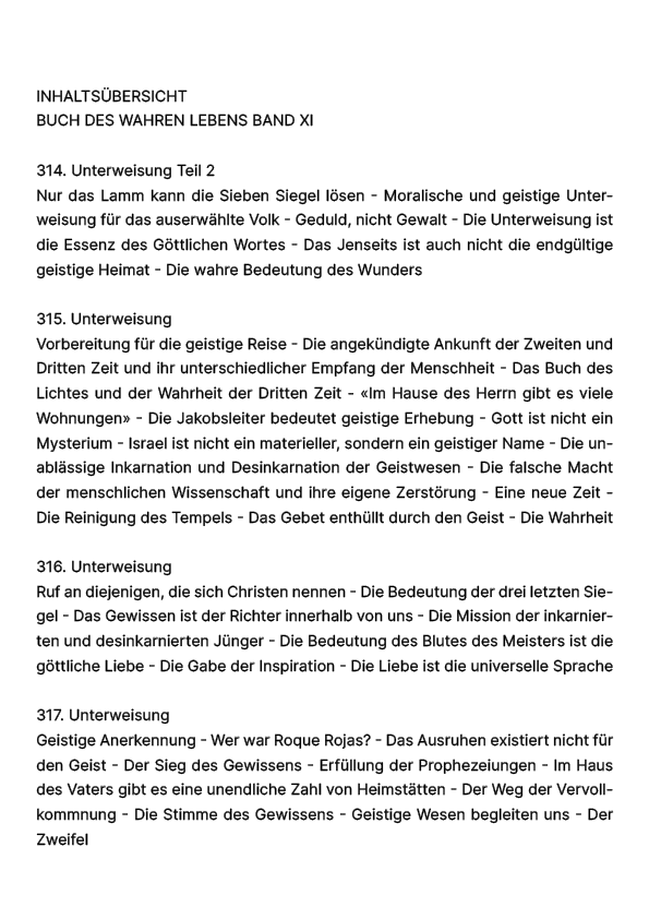 Buch des wahren Lebens XI