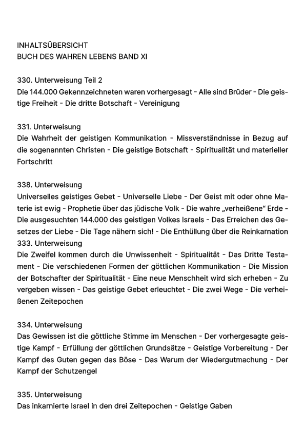 Buch des wahren Lebens XI
