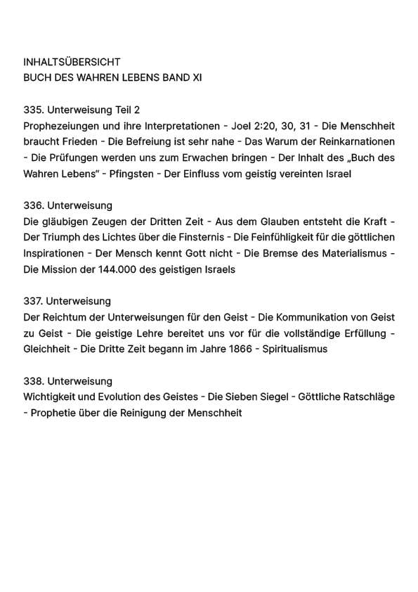 Buch des wahren Lebens XI