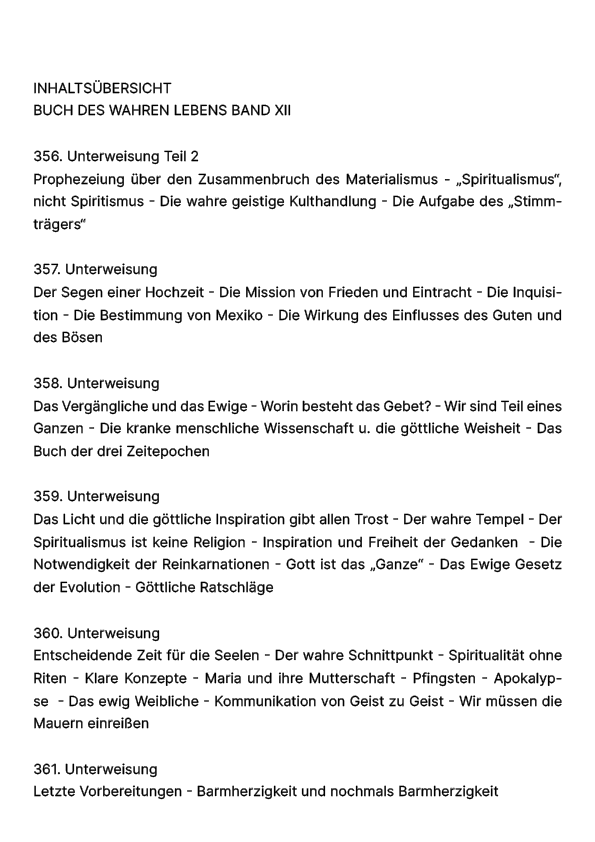 Buch des wahren Lebens XII