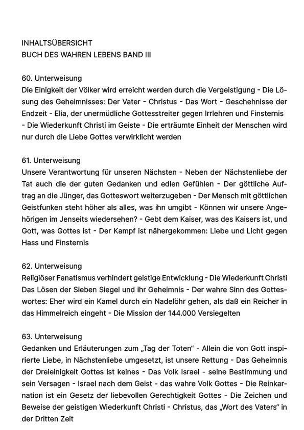 Buch des wahren Lebens III