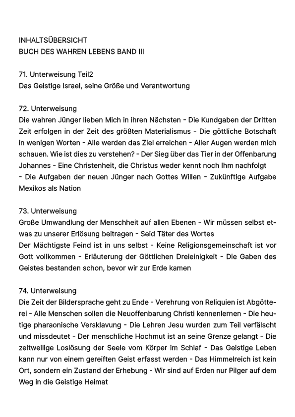 Buch des wahren Lebens III