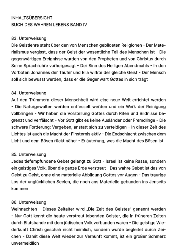 Buch des wahren Lebens IV