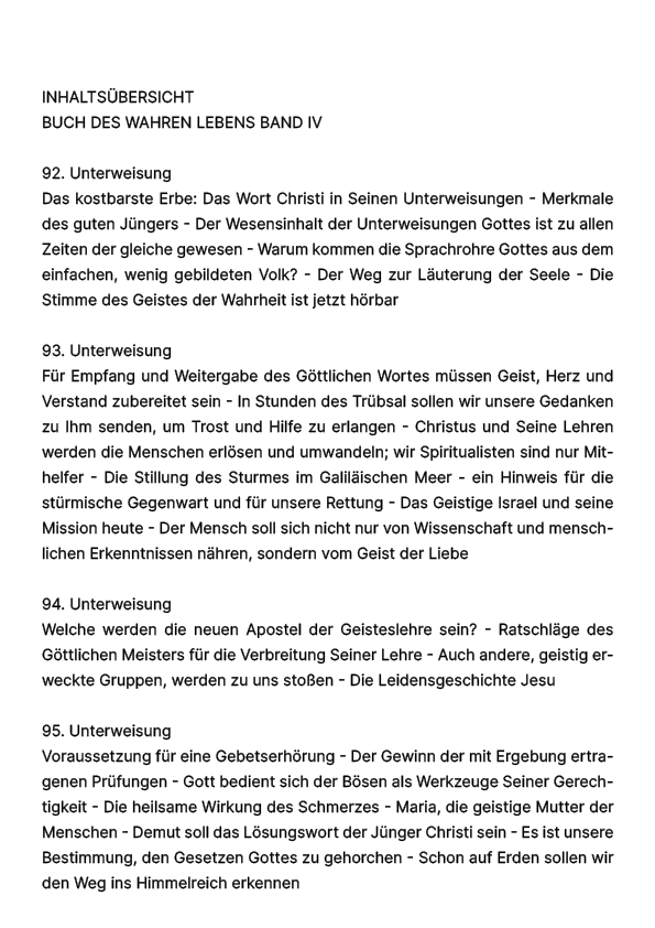 Buch des wahren Lebens IV