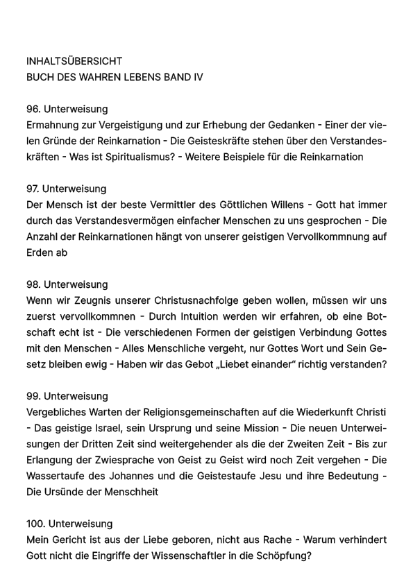 Buch des wahren Lebens IV