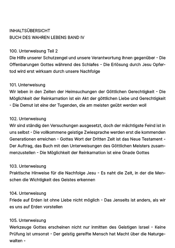 Buch des wahren Lebens IV