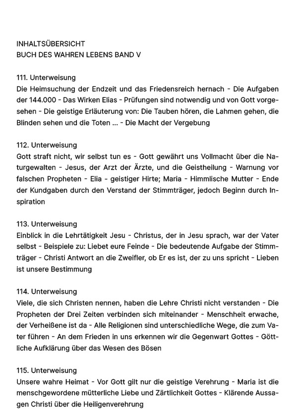 Buch des wahren Lebens V