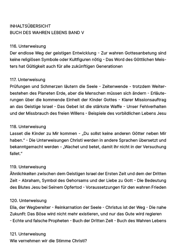 Buch des wahren Lebens V