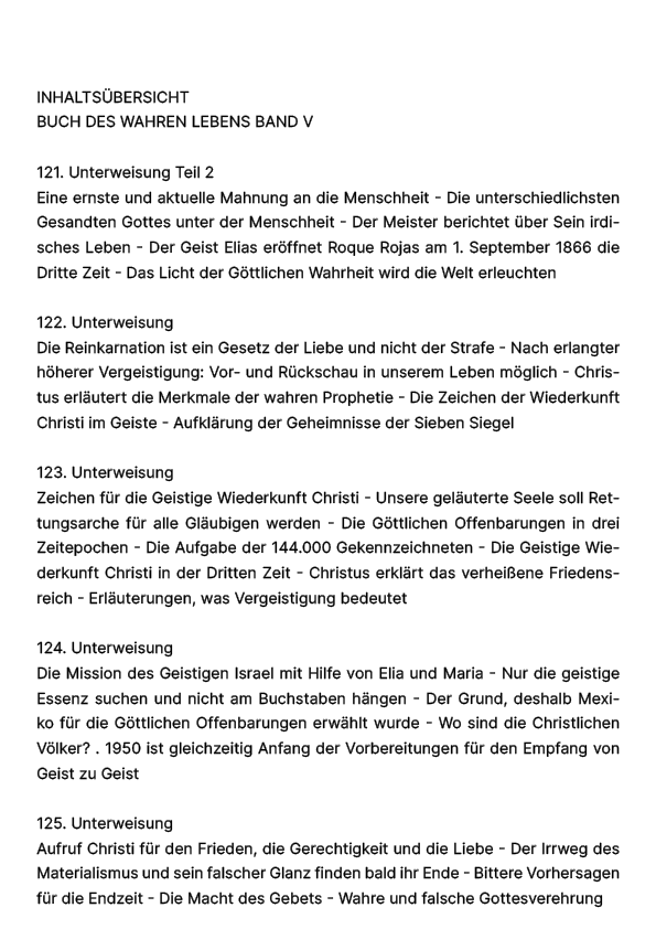 Buch des wahren Lebens V