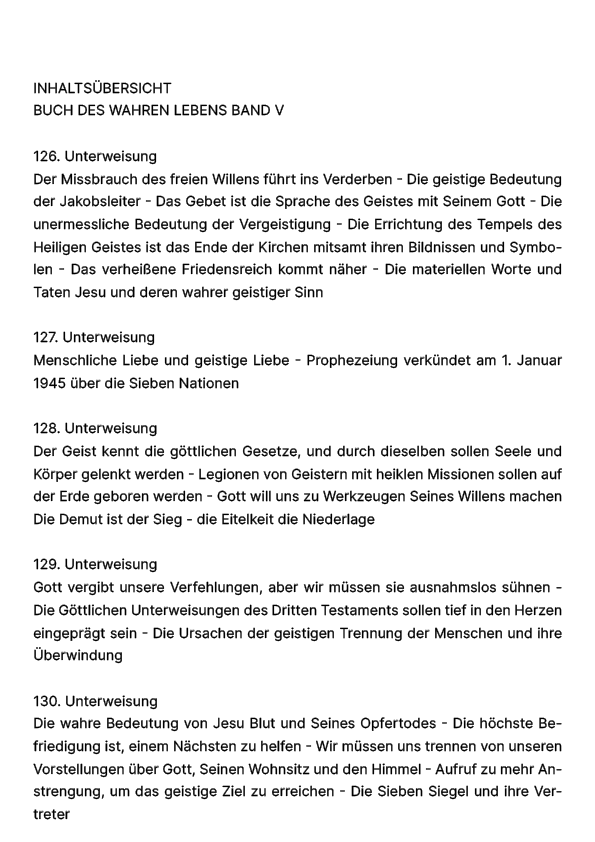 Buch des wahren Lebens V