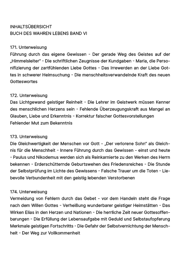 Buch des wahren Lebens VI