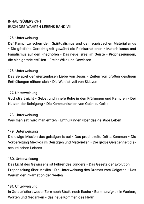 Buch des wahren Lebens VII
