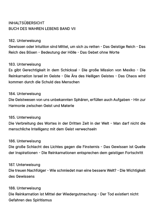 Buch des wahren Lebens VII