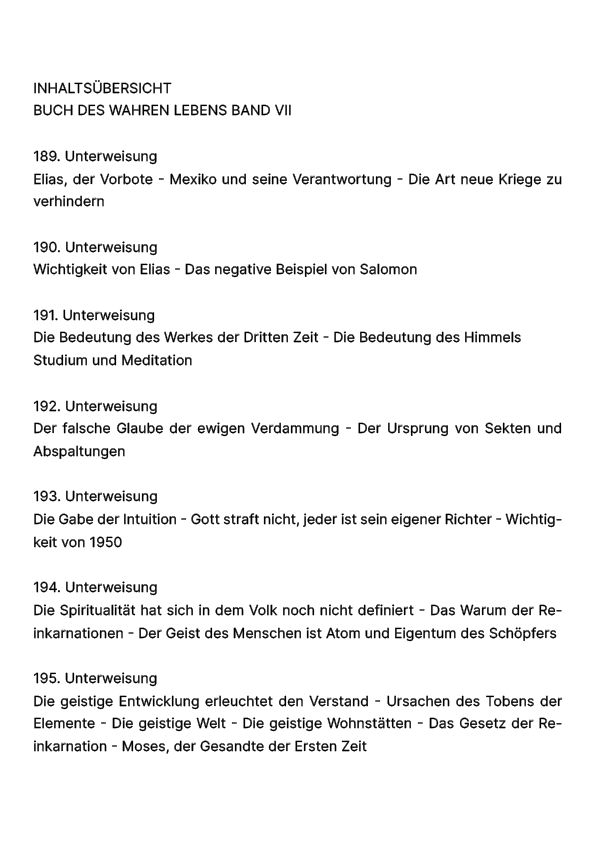 Buch des wahren Lebens VII