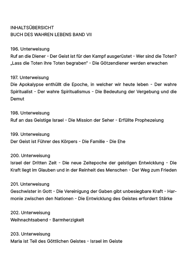 Buch des wahren Lebens VII