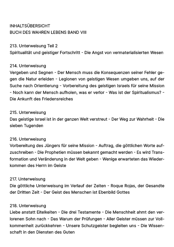 Buch des wahren Lebens VIII