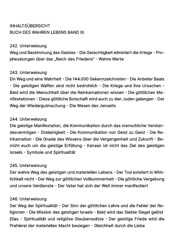 Buch des wahren Lebens IX