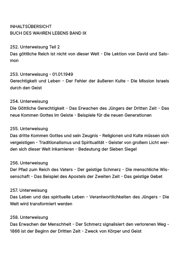Buch des wahren Lebens IX