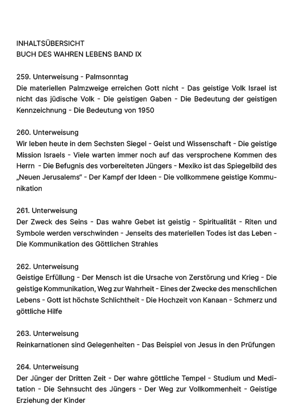 Buch des wahren Lebens IX