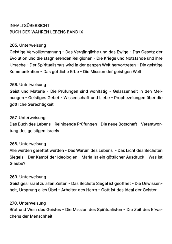 Buch des wahren Lebens IX