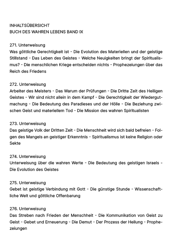 Buch des wahren Lebens IX