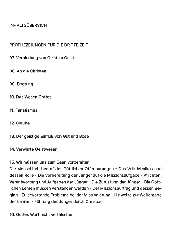 Prophezeiungen für die dritte Zeit