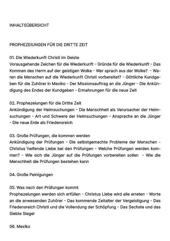 Prophezeiungen für die dritte Zeit