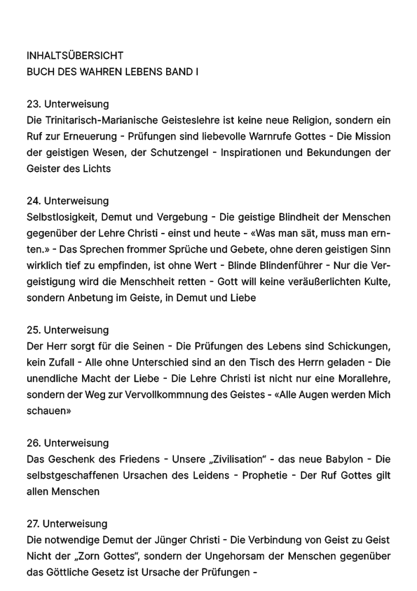 Buch des wahren Lebens I