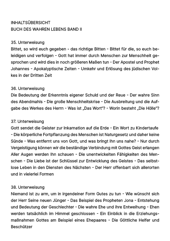 Buch des wahren Lebens II