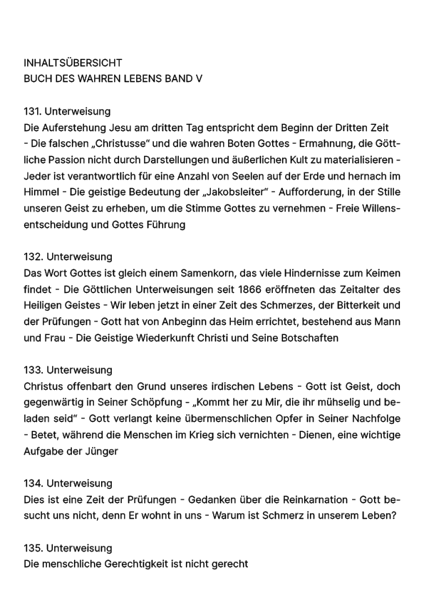 Buch des wahren Lebens V